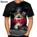 RAMBO Movie 3D Printing Men's and Women's T-shirt Fashion Trend Casual Personality Street Harajuku Funny Short-sleeved Top. 