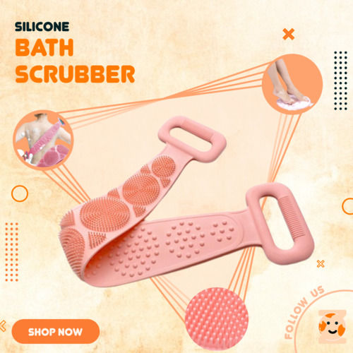 High Quality Silicone Bath Body Brush Soft Rubbing Exfoliating Massage For Shower Cleaning Bathroom Strap Belt for Men Women, Easy to Clean  Back Scrubber for Shower, Silicone Body Scrubber, Clean Scrub Magic Skin Scrubber Brush Improves Skin Smooth 70cm