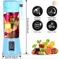 Azeem Mall Mini USB Rechargeable Juicer Blender 6 Blades 380ml Portable Electric Fruit Juice Maker Mini Juicer Machine For Kids carry for gym travel Mini Juicer blender bottal Small Juicer Mixer Machine. 