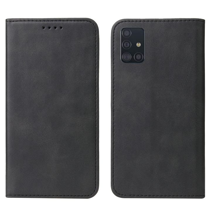 For Samsung Galaxy A71 4G - Full Protective Premium Soft Leather Front and Back Kickstand Flip Cover Case For Samsung Galaxy A71 4G