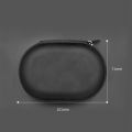 Headphone Box Earphones Case Oval Storage Bag Headphones PU Storage Box Black Portable Hold Storage Box Earphone Accessories. 
