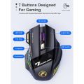 iMICE GW-X7 2.4G + Bluetooth Dual Mode 7-button Silent Rechargeable Wireless Gaming Mouse with Colorful RGB Lights. 