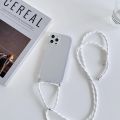 Necklace Case For iPhone 11 Shoulder Lanyard Transparent Soft TPU Phone Cover For iPhone 14 13 12 XR 11 Pro Max XS MAX 7 8 plus. 