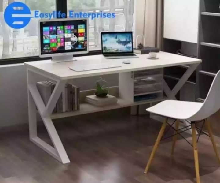 Elegant%20K-Shaped%20Computer%20Desk%20with%20Storage%20Shelf%20for%20Home%20Office,%20Study%20&%20Gaming%20-%20New%20-%20Image%206