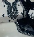 Most Beautiful woman Luxury Dresses  Stuff cotton   Cross stitch 9 mm embroidery  dopatta krincle shafoon 9 mm cross stitch karhai    3 PC. 