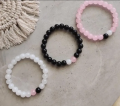 Pack of 3 Friendship Bracelets, Pink White Black Bracelet, Bracelets for Girls. 