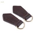 2x Real Leather Zipper Pull Tabs Tags Replacement. 