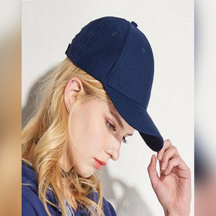 Plain Sun Block & Baseball P-Cap For Girls Blue