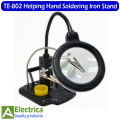 Helping Hand Soldering Stand TE-802/ TE-803 for solder work magnifying glass portable with Light by Electrica. 
