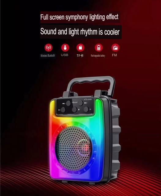 Portable Bluetooth Wireless Speaker with Flame-Type LED Light RGB Party ...
