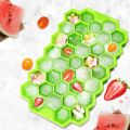 Ice Tray Easy Push Pop Out Square Silicon Ice Cubes Tray Honeycomb Shape Silicone Ice Cube Molds with Lid Flexible Tray for Refrigerator And Freezer. 