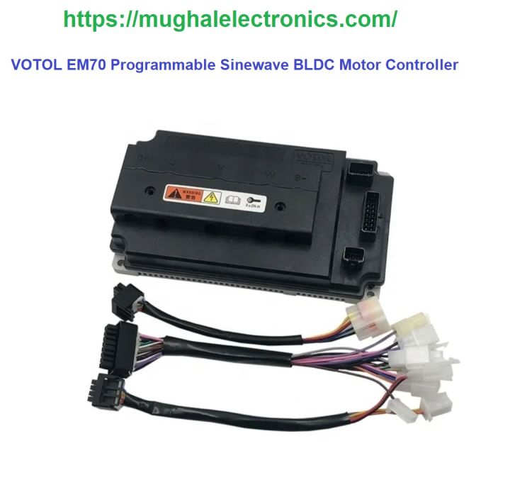 VOTOL EM70 70A Peak 230A 1KW-2KW BLDC Sine Wave Controller For QS Hub Motor In-Wheel Mid-Drive Electric Motor