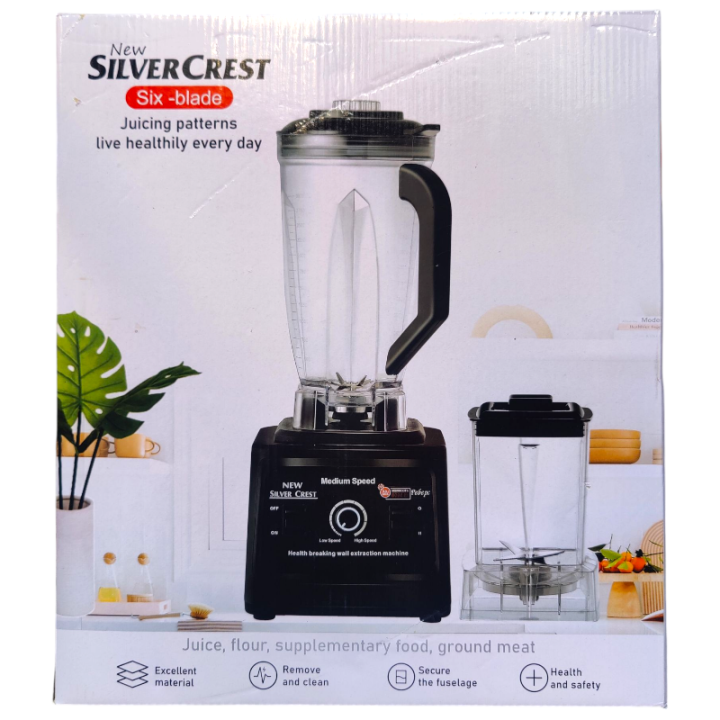 SILVER CREST 3 LITRES 6/8 BLADES 2 IN 1 BLENDER AND GRINDER GENUINE COPPER MOTOR / BARDEFU /  ACEKOOL 3 IN 1 Heavy Duty 2 Cups Silver Crest Blender and Grinder 4500-9500W Multifunction Blending  Robot Commercial Food Fruit Juice 2 in 1 New Style-