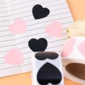500Pcs/Roll Heart Decorative Sticker for Gift Box Black Pink Love Scrapbooking Self-adhesive Stickers Valentine's Day Wedding Decoration. 