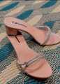 Block Heeled Slippers for Women & Girls with Transparent. 