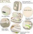 Kawaii Green Pencil Cases Large Capacity Pen Bag Pouch Gift For Girl Office Student College Stationery Organizer School Supplies. 