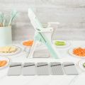 Supernal Safe Mandoline Slicer For Kitchen,Vegetable Slicer Mandolin (5 Kind Blades),Food Onion Vegetable Chopper,Cheese Slicer,French Fry Cutter. 
