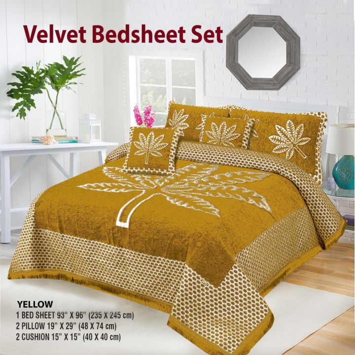 4%20piece%20fomy%20valvet%20bridal%20bed%20sheet%20-%20Image%203