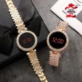 Luxurious Digital Bracelet Watch for Women & Girls - Full Diamond/Stone Studded LED Touch Screen Wristwatch. 