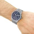 Hugo Boss Silver Stainless Steel Bracelet Blue Dial Analog Watch for Men- 1513707. 
