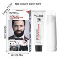 2Pcs/Set Men Efficient Beard Black Dye Tint Cream Mustache Semi-permanent Men's Fashion Nourishing Faster Hair Color Dye. 
