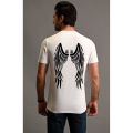 Wings Printed Round Neck Half Sleeves T Shirt. 