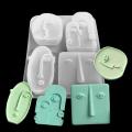 Personalized Abstract Human Face Silicone Candle Mold Handmade Human Face Plaster Epoxy Resin Aromath Soap Molds Home Decor Craft Gifts. 