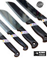 Original KIWI 5 Pieces Knives set - Kiwi Knife Cook Utility Knives -Kiwi Chef's Knife with Slip-resistant Handle - For Professional CHEFF use and Daily Kitchen Use - Kiwi KNIVES FOR MEAT AND VEGETABLE CUTTING - MADE IN THAILAND. 