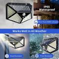 Solar light 100 LED solar lamp motion detector outdoor flood sensor spotlight. 
