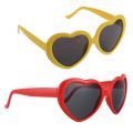 Fashion Funny Summer Love Heart Shape Sunglasses Yellow. 