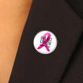 Breast Cancer Awareness Lapel Pin Breast Cancer Pin Women Charity Public Welfare Ribbon Brooch Round Badge. 