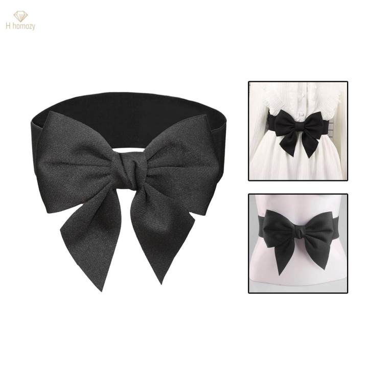 Big%20Bow%20Knot%20Waist%20Belt%20Skirts%20Decorative%20Waistband%20Women%20Elastic%20Waist%20Belt%20Black%20-%20Image%205