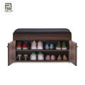 Premium Quality Entrance 2 Tiers Shoe Rack Shoe Cabinet Shoe Storage Bench with Folding Padded Seat by Wood Line Furniture. 