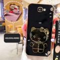 VRQR 3D Folding Bracket Case For Samsung j7 Prime Back Cover Cute mirror Cat Phone Cover With Long lanyard Samsung J5 Prime j6 j5 Plus. 