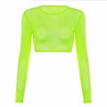 Swimsuit Cover-Ups Women Long Sleeve T-Shirt Tee Shirt Tops Transparent T Shirt Mesh Ladies Clothes Bikini Cover Up Top. 