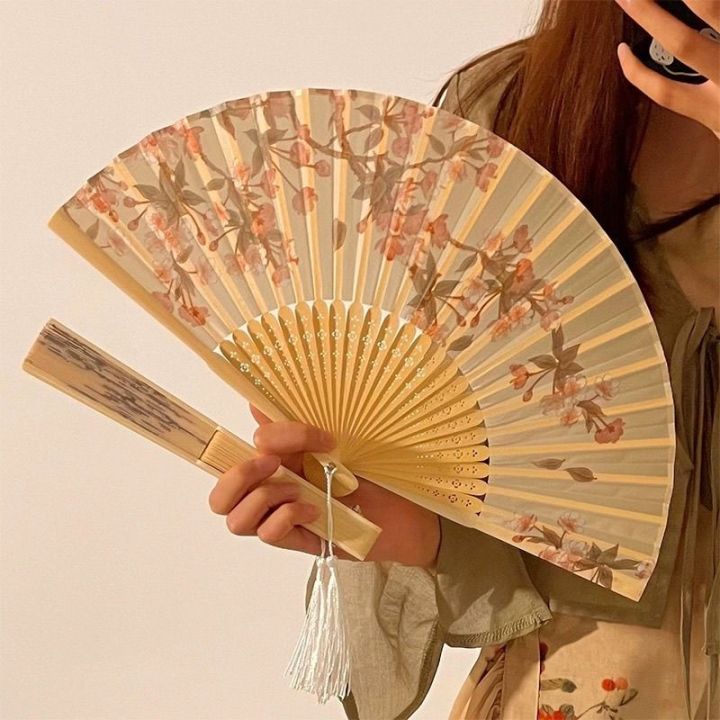 New Chinese style folding fan, ancient style, summer Hanfu female cheongsam dance fan, portable photo, Chinese style folding fan