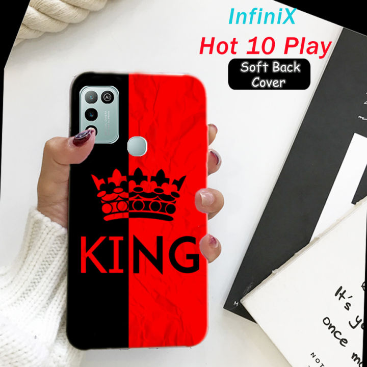 Infinix Hot 10 Play Back Cover Boys - King Style Mobile Back Cover Pouch - Red Airbag Case Anti Shockproof Phone Case