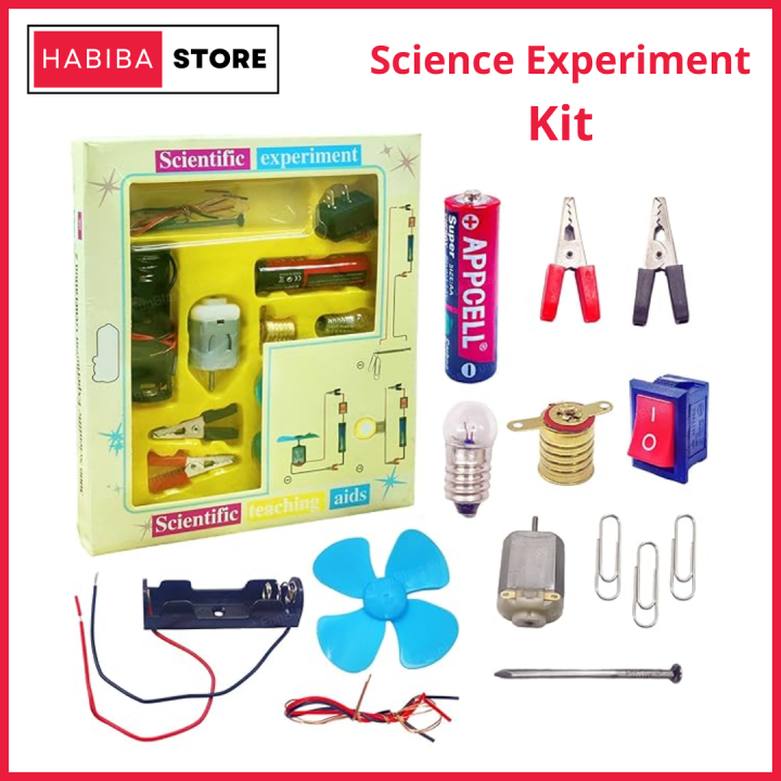 DIY Kids Electric Science Experiment Kit with Bulb & Fan | Basic ...