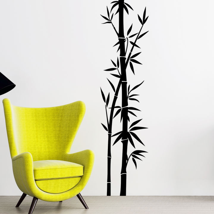 Wall sticker Interlaced Bamboo Wall Sticker Decal 39" x 10" inches Transfer Nature Tree Plant Chinese Japanese Vinyl