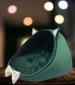Bow Pet House Velvet Soft Cat Cushion - New Style Cat House With Ears Premium Quality Cat Bed. 