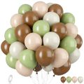 80 Dark Brown Light Brown & White Mix Latex Balloons Pack For Birthday & Party Decorations. 