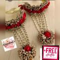 Artificial flower jewellery for mehndi, ring bracelet for girls stylish, Ring Bracelet for Women, jewellery for girls bracelet with ring. 