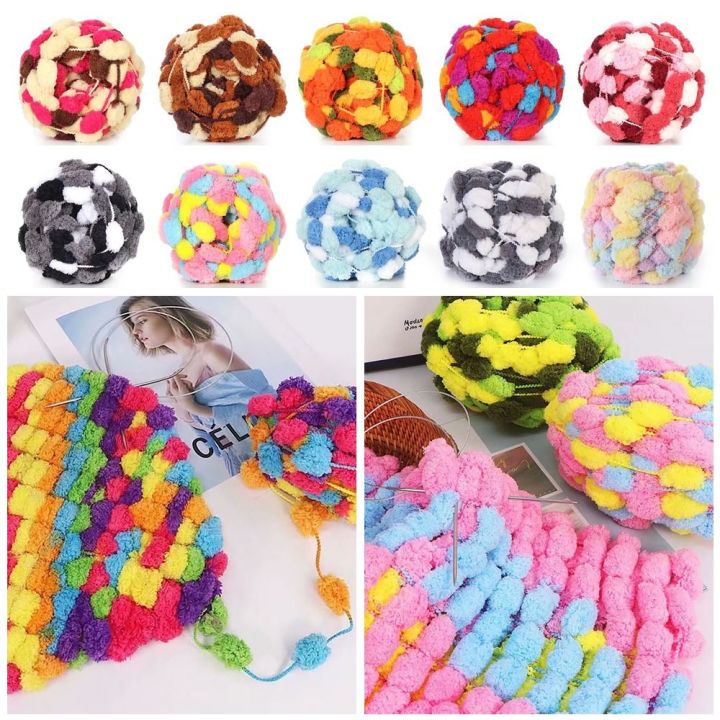 Carpet DIY Pom Pom Chunky Yarn Polyester Jumbo Yarn Knitting Crocheting
