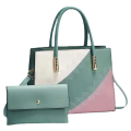 2024 New Fashion Spliced Women's Handbag European and American 2 Piece Set Shoulder Crossbody Bag Women's Casual Tote Bag. 