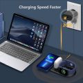Xoxixl 15W Wireless Charger 3 in 1 Wireless Charging Stand Dock for Apple iWatch Series 7 6 SE 5 4 3 2, AirPods Pro 3 2 1,Apple 13,13 Mini,13 ProMax,12,12 ProMAX,11,11 ProMax,XR,X,8, Galaxy Note, S Series Adapter Not Included.. 