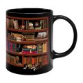 3D 3D Bookshelf Mug Gift White Creative A Library Shelf Cup Multi-Purpose Book Lovers Coffee Mug. 