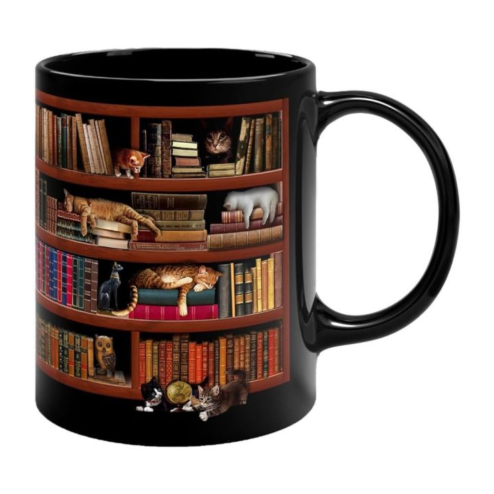 3D 3D Bookshelf Mug Gift White Creative A Library Shelf Cup Multi-Purpose Book Lovers Coffee Mug