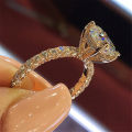Hot Sale Shiny Diamond Engagement Ring Bling Full Crystal Cubic Zirconia Wedding Ring For Women. 
