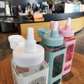 Korea Square Bear Water Bottle With Straw Handle Bottle 700/900ml. 