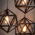 3 in 1 Base Hexagon Hanging Lamp, Ceiling Lights, Indoor Lights - Modern Pendant for Home & Office | LED/Filament Bulb Compatible (Bulb Not Included). 